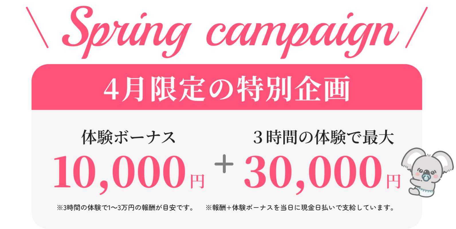 体験ボーナスプレゼント